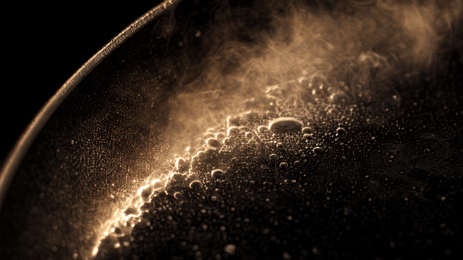 Golden sauerkraut brine meeting hot steel